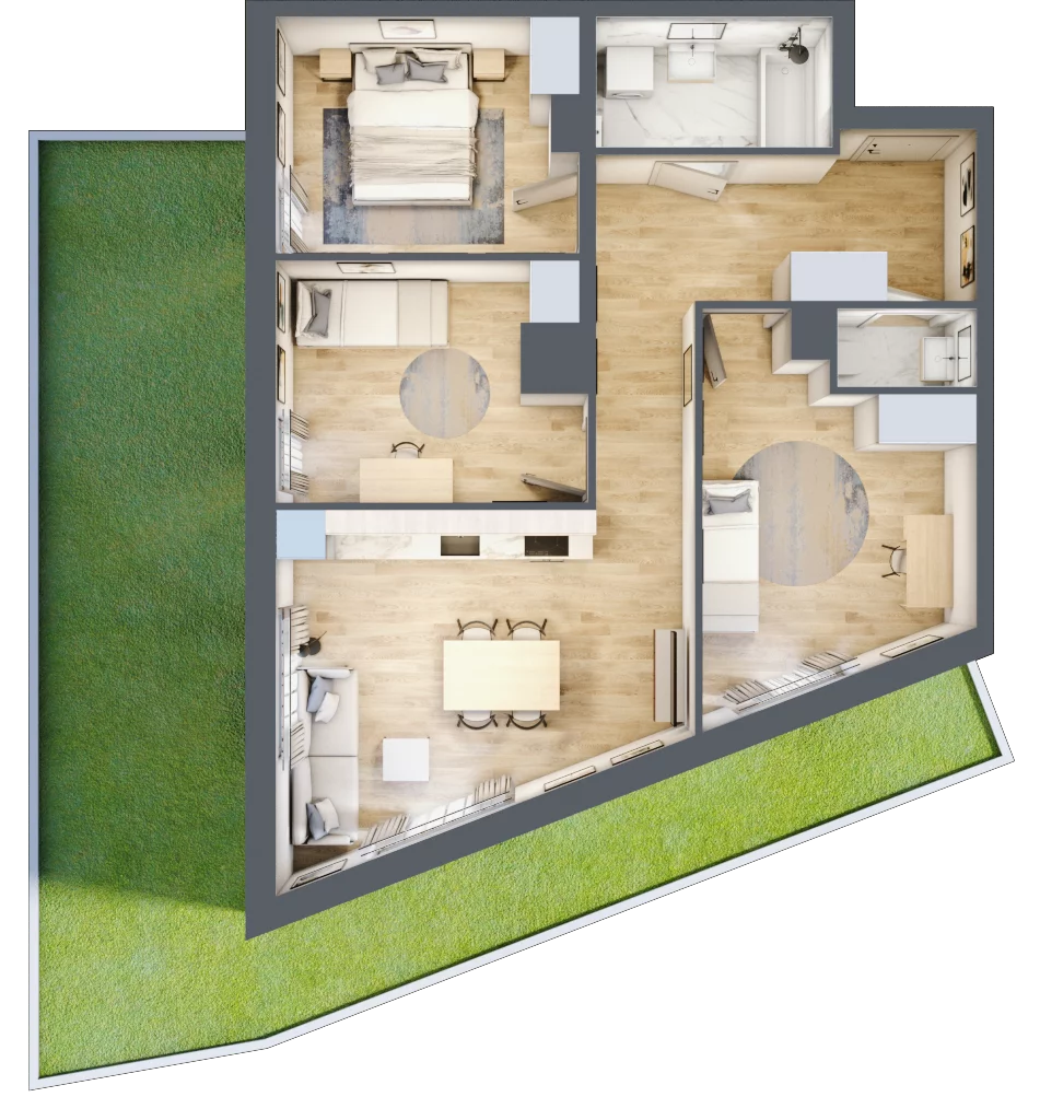 4 pokoje, mieszkanie 72,17 m², parter, oferta nr BM0/4, Nowa Drożdżownia - Etap II, Kraków, Bieżanów-Prokocim, ul. Drożdżowa 5