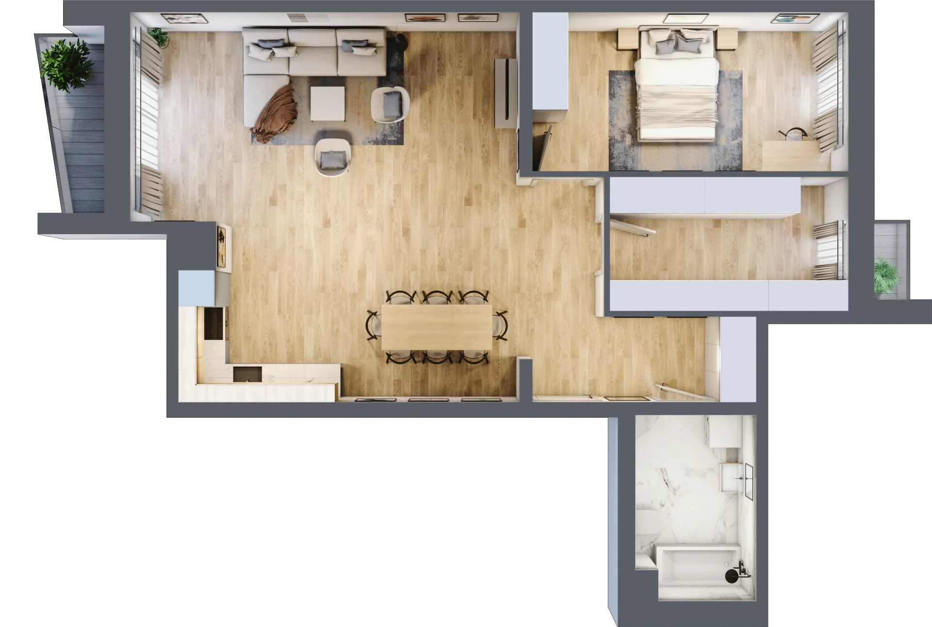 2 pokoje, apartament 76,70 m², piętro 3, oferta nr 414A, Krowodrza Park, Kraków, Krowodrza, Łobzów, al. Kijowska