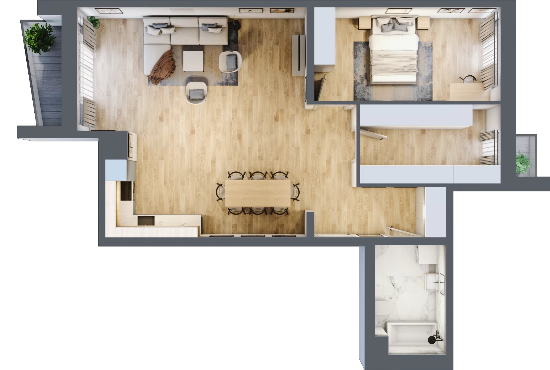 2 pokoje, apartament 76,65 m², piętro 2, oferta nr 314A, Krowodrza Park, Kraków, Krowodrza, Łobzów, al. Kijowska