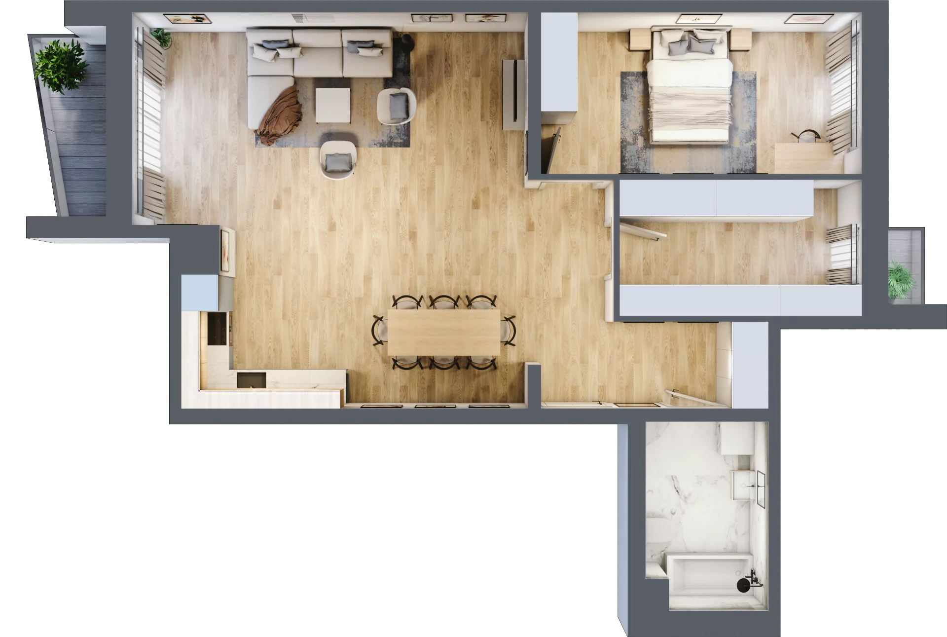 2 pokoje, apartament 76,62 m², piętro 4, oferta nr 515A, Krowodrza Park, Kraków, Krowodrza, Łobzów, al. Kijowska