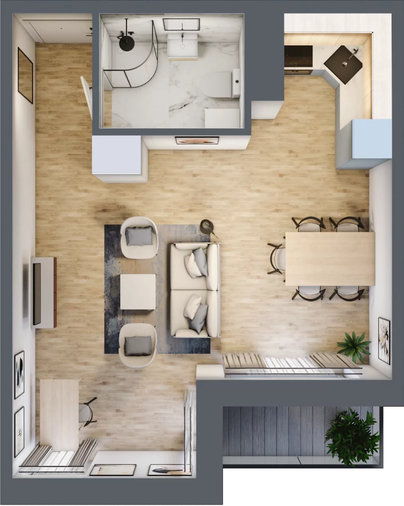 1 pokój, apartament 35,05 m², piętro 6, oferta nr 716A, Krowodrza Park, Kraków, Krowodrza, Łobzów, al. Kijowska
