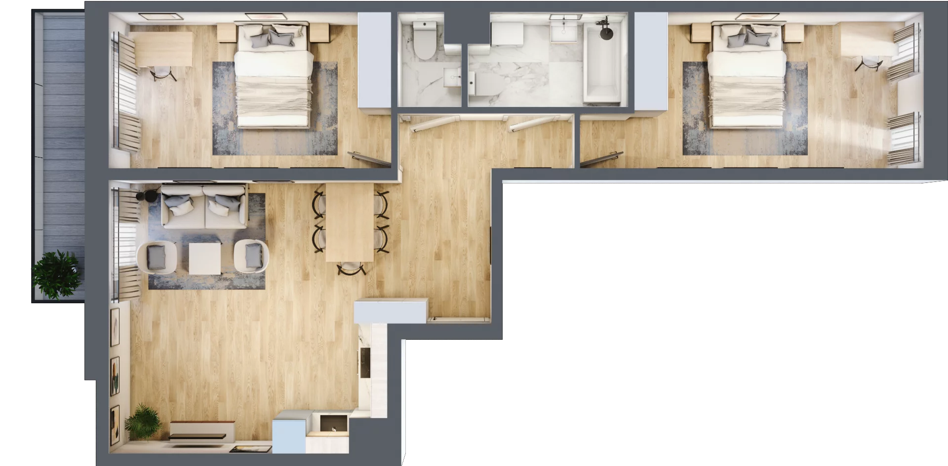 3 pokoje, apartament 68,50 m², piętro 2, oferta nr 315A, Krowodrza Park, Kraków, Krowodrza, Łobzów, al. Kijowska