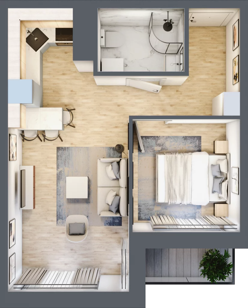 2 pokoje, apartament 35,17 m², piętro 7, oferta nr 819A, Krowodrza Park, Kraków, Krowodrza, Łobzów, al. Kijowska