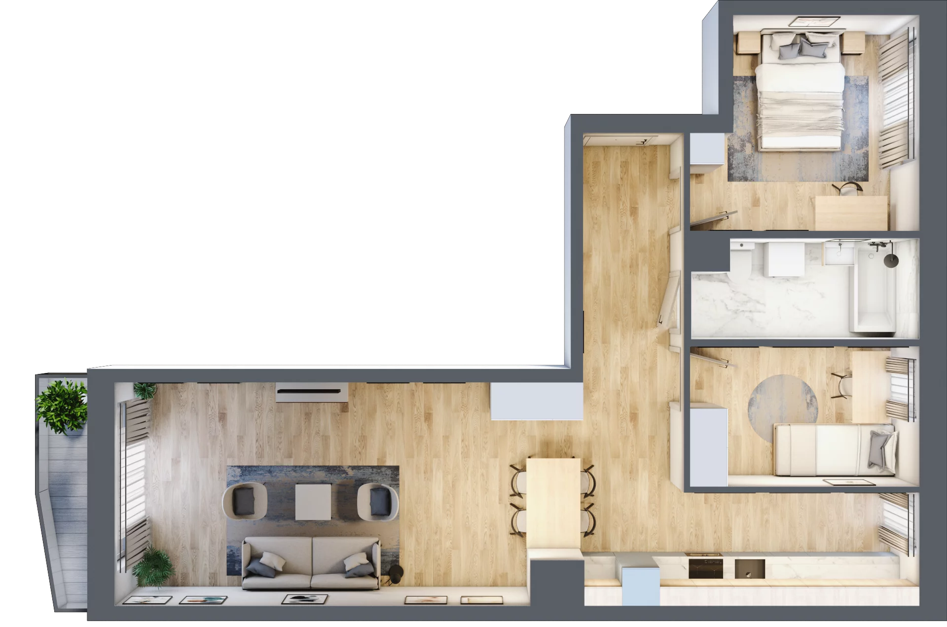 3 pokoje, apartament 68,41 m², piętro 2, oferta nr 324A, Krowodrza Park, Kraków, Krowodrza, Łobzów, al. Kijowska