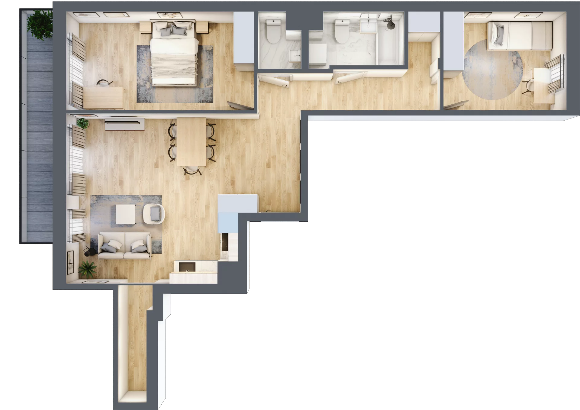 3 pokoje, apartament 74,72 m², piętro 2, oferta nr 311B, Krowodrza Park, Kraków, Krowodrza, Łobzów, al. Kijowska