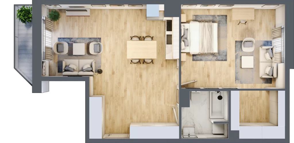 2 pokoje, apartament 66,22 m², piętro 7, oferta nr 806B, Krowodrza Park, Kraków, Krowodrza, Łobzów, al. Kijowska