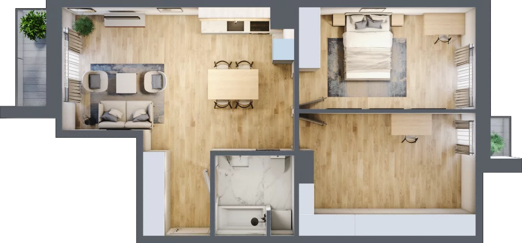 2 pokoje, apartament 66,15 m², piętro 6, oferta nr 707B, Krowodrza Park, Kraków, Krowodrza, Łobzów, al. Kijowska