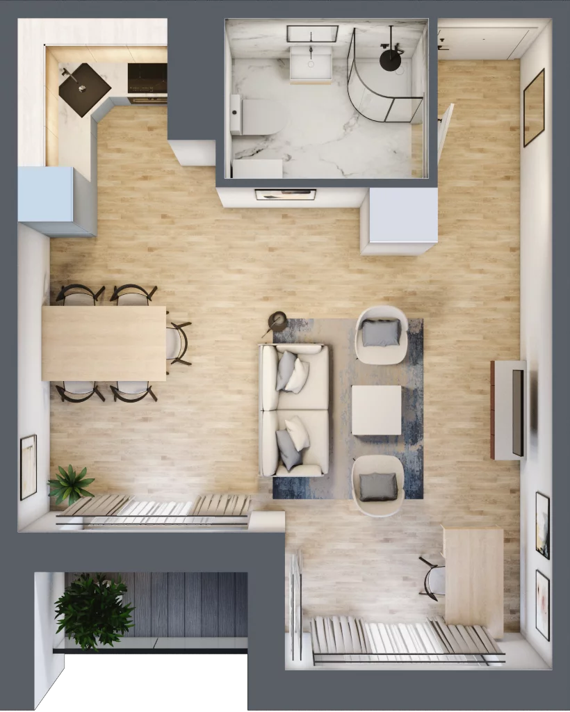 1 pokój, apartament 35,33 m², piętro 6, oferta nr 713B, Krowodrza Park, Kraków, Krowodrza, Łobzów, al. Kijowska