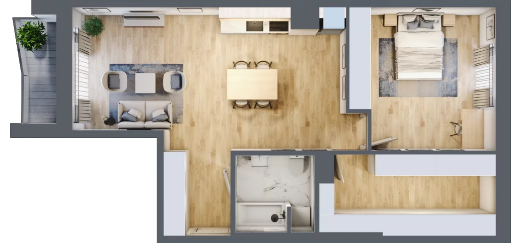 2 pokoje, apartament 67,02 m², piętro 1, oferta nr 210B, Krowodrza Park, Kraków, Krowodrza, Łobzów, al. Kijowska