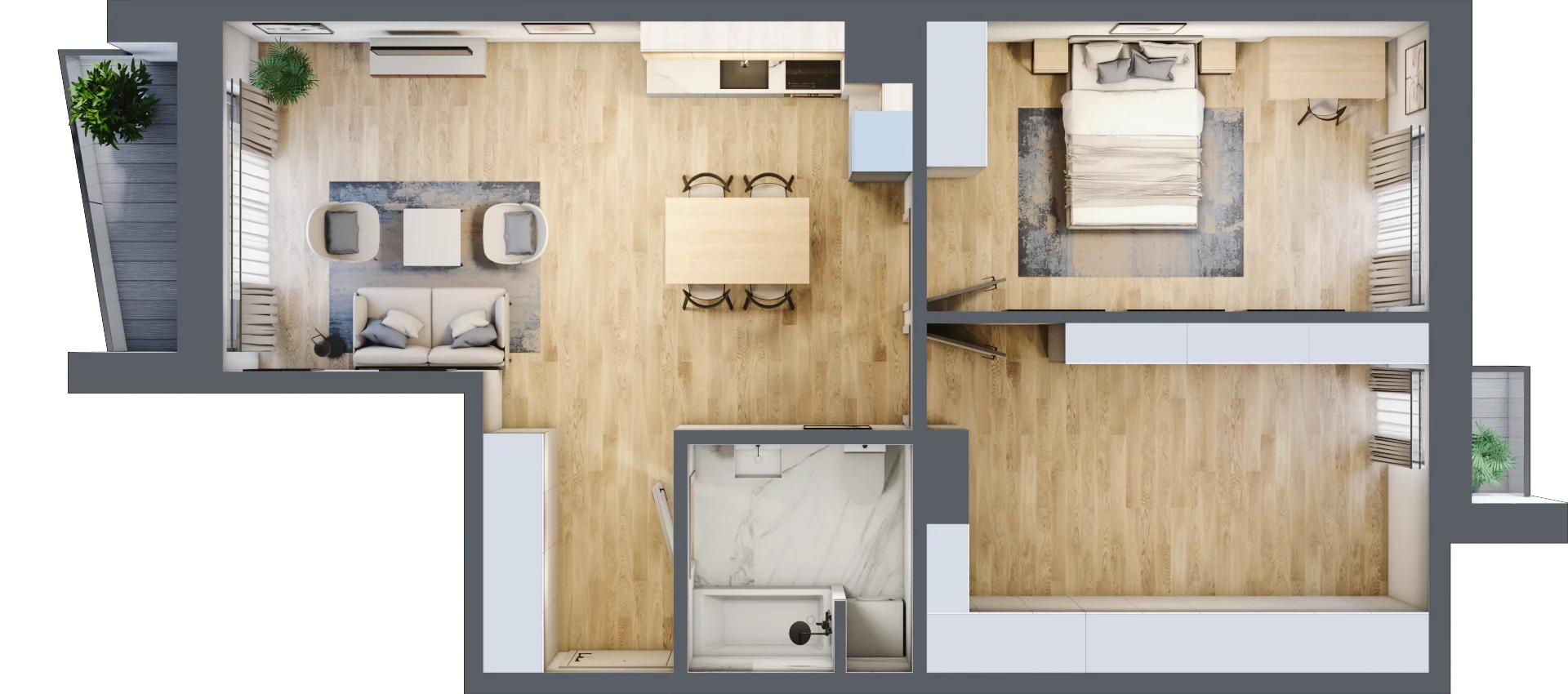 2 pokoje, apartament 67,21 m², piętro 3, oferta nr 410B, Krowodrza Park, Kraków, Krowodrza, Łobzów, al. Kijowska