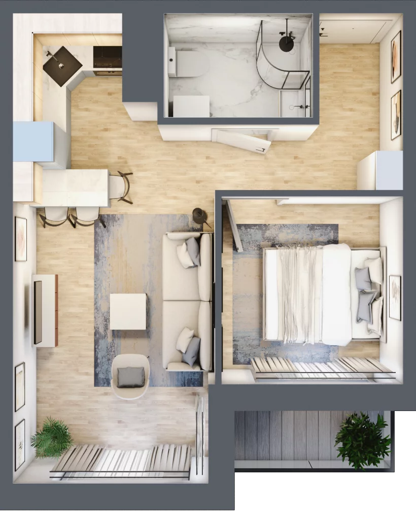 2 pokoje, apartament 34,87 m², piętro 7, oferta nr 812B, Krowodrza Park, Kraków, Krowodrza, Łobzów, al. Kijowska