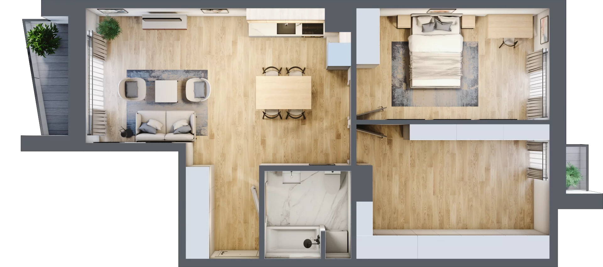 2 pokoje, apartament 67,28 m², piętro 2, oferta nr 310B, Krowodrza Park, Kraków, Krowodrza, Łobzów, al. Kijowska