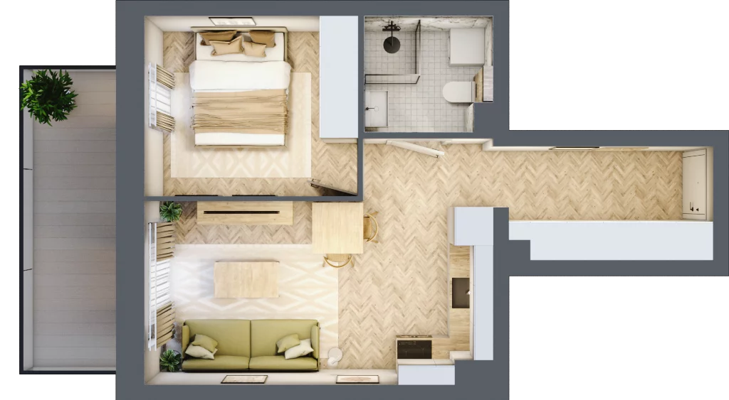 2 pokoje, mieszkanie 35,70 m², parter, oferta nr A04, Lwowska 14, Chorzów, ul. Lwowska 14
