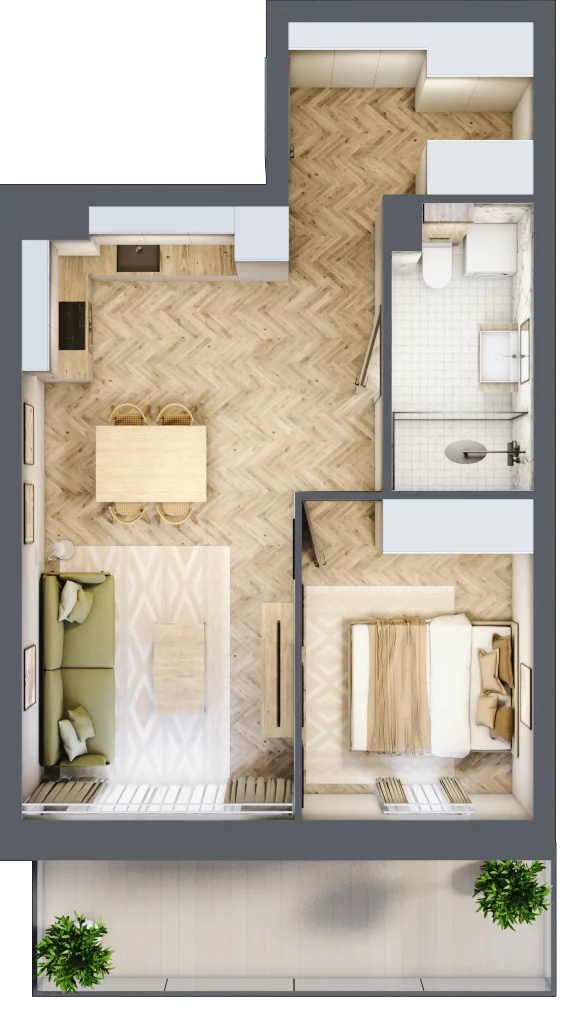 2 pokoje, mieszkanie 42,50 m², piętro 1, oferta nr A07, Lwowska 14, Chorzów, ul. Lwowska 14