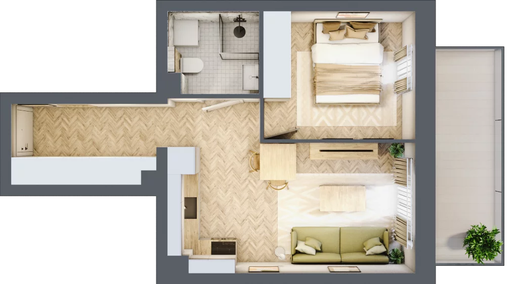 2 pokoje, mieszkanie 35,80 m², parter, oferta nr B04, Lwowska 14, Chorzów, ul. Lwowska 14