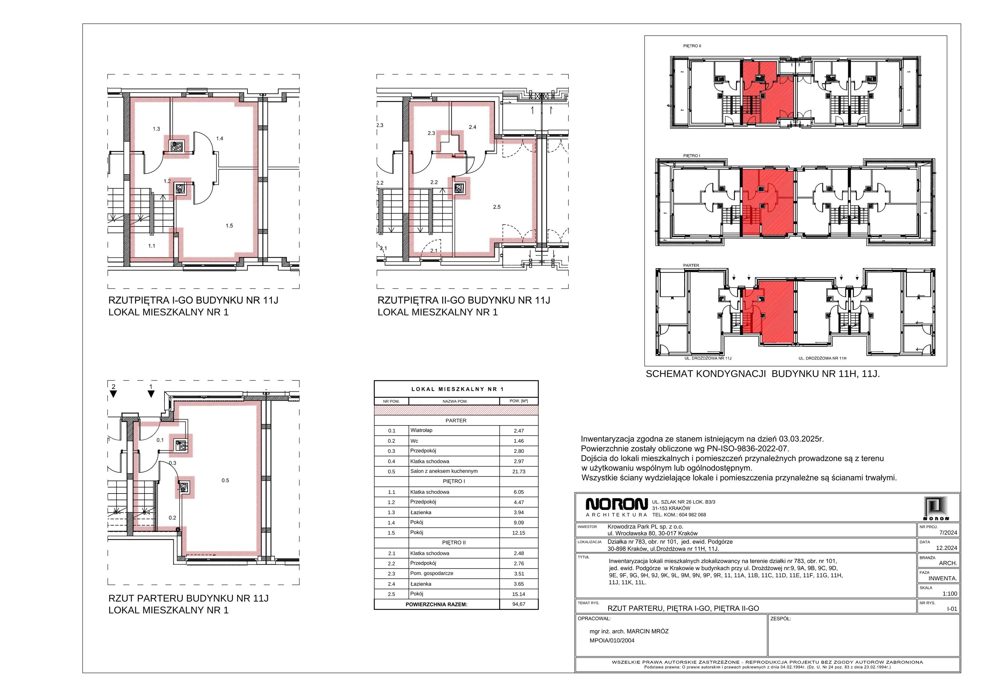 4 pokoje, mieszkanie 94,67 m², parter, oferta nr 11J_1, Nowa Drożdżownia, Kraków, Bieżanów-Prokocim, ul. Drożdżowa 11