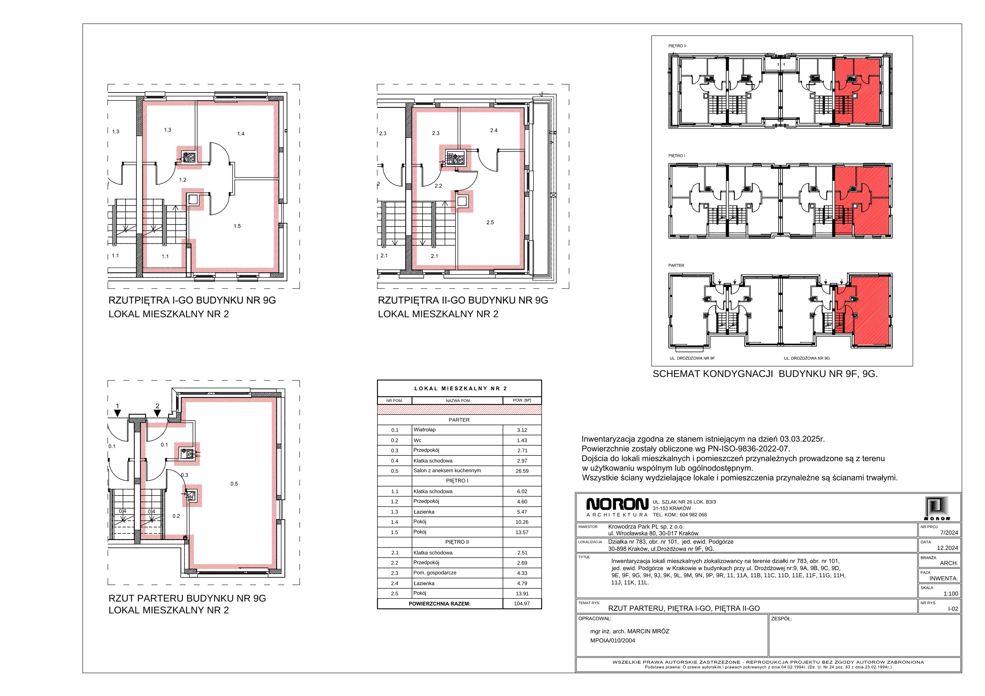 4 pokoje, mieszkanie 104,97 m², parter, oferta nr 9G_2, Nowa Drożdżownia, Kraków, Bieżanów-Prokocim, ul. Drożdżowa 11