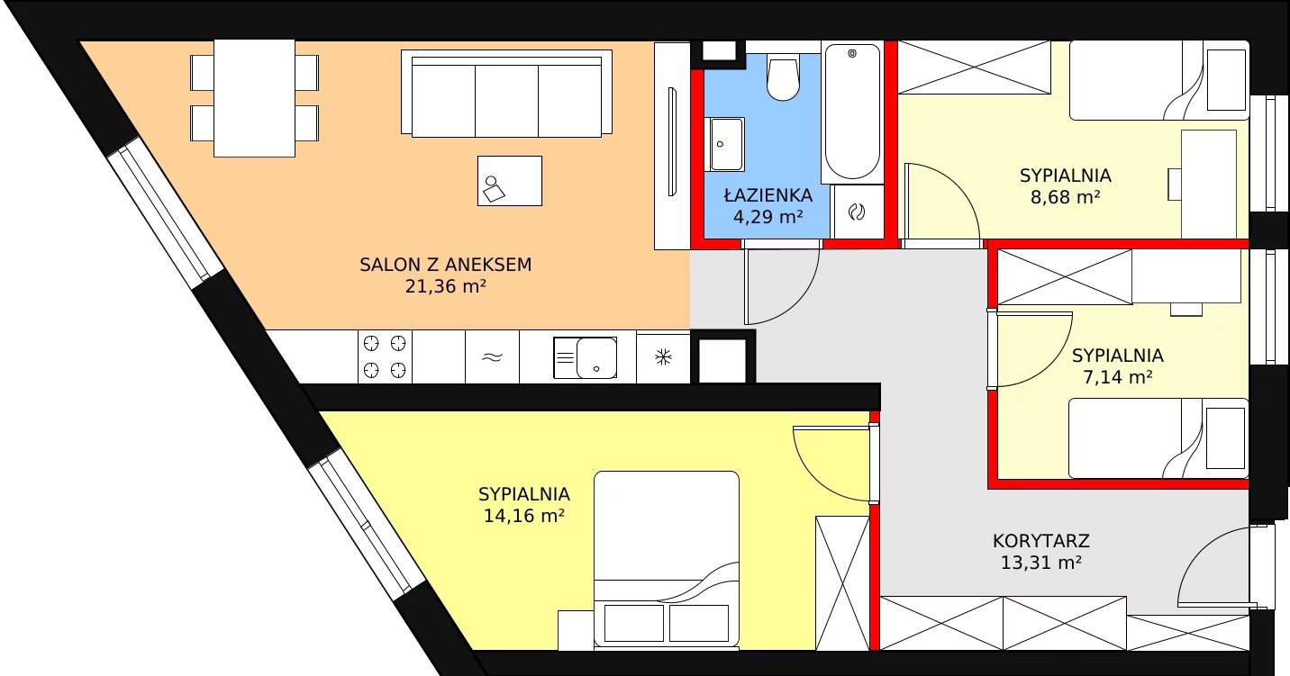 4 pokoje, apartament 68,94 m², piętro 5, oferta nr 33, Sprzeczna 6, Warszawa, Praga Północ, Stara Praga, ul. Sprzeczna 6