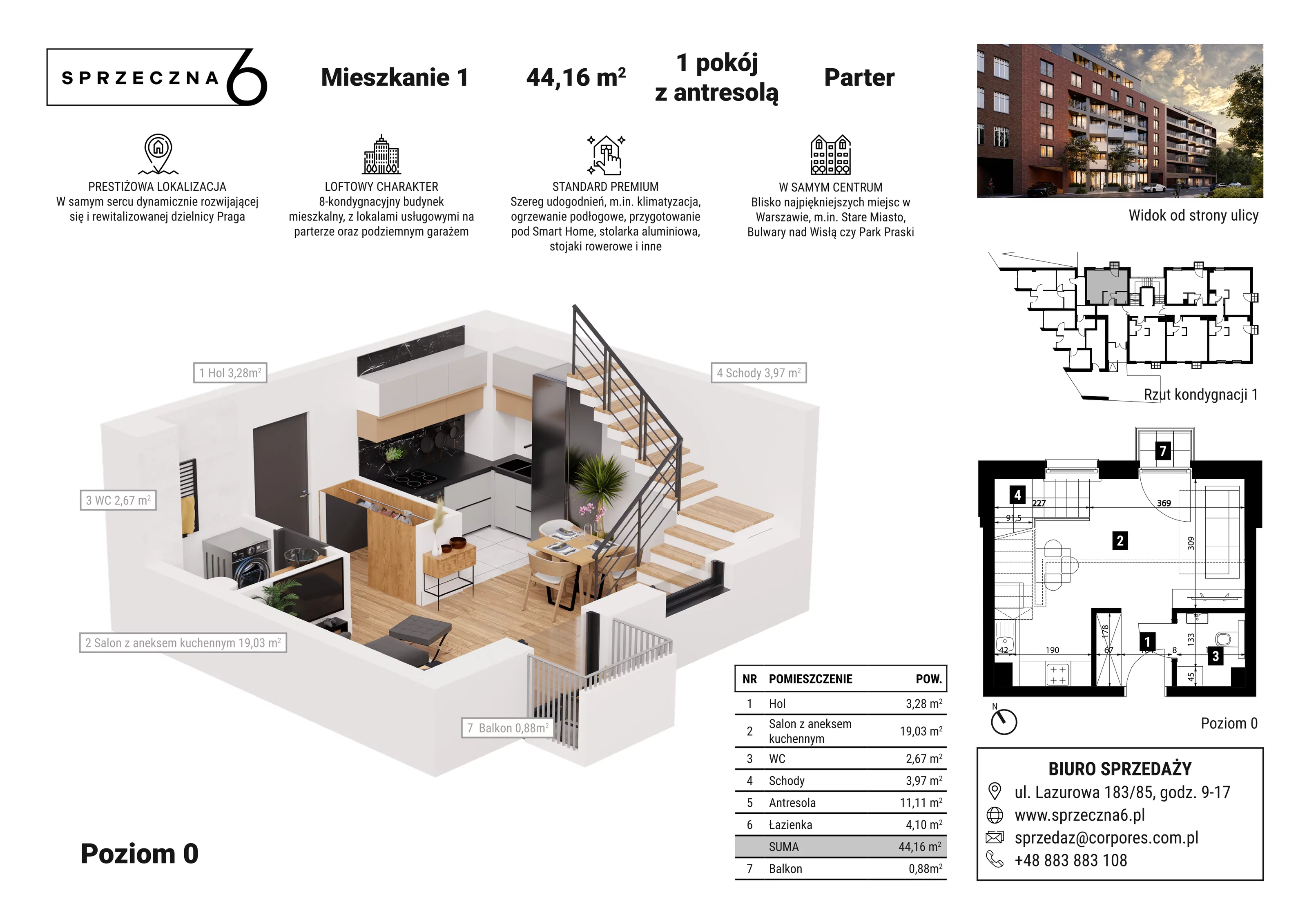 Mieszkanie 44,16 m², parter, oferta nr 1, Sprzeczna 6, Warszawa, Praga Północ, Stara Praga, ul. Sprzeczna 6