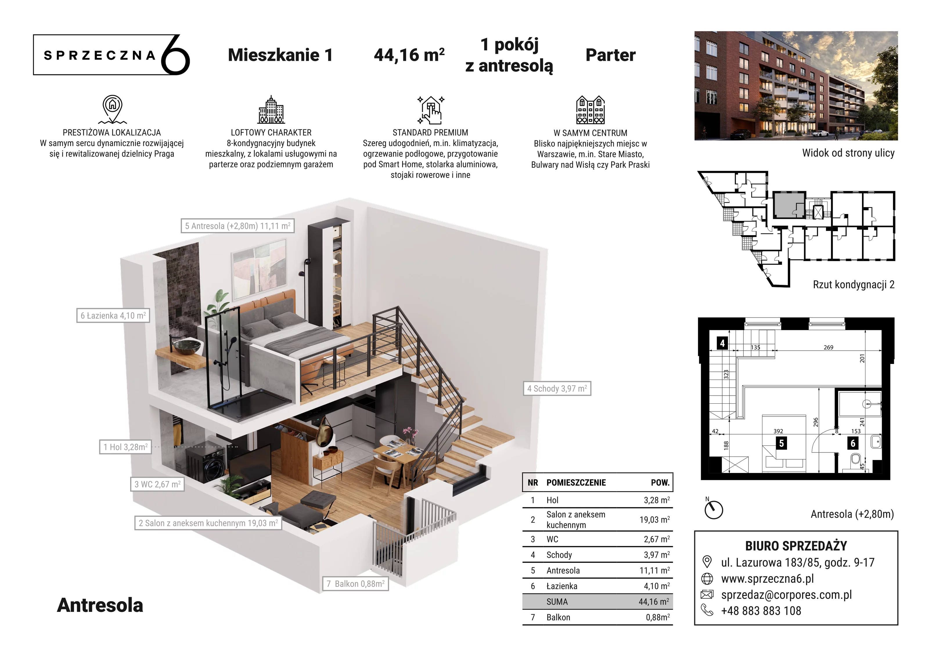 Mieszkanie 44,16 m², parter, oferta nr 1, Sprzeczna 6, Warszawa, Praga Północ, Stara Praga, ul. Sprzeczna 6