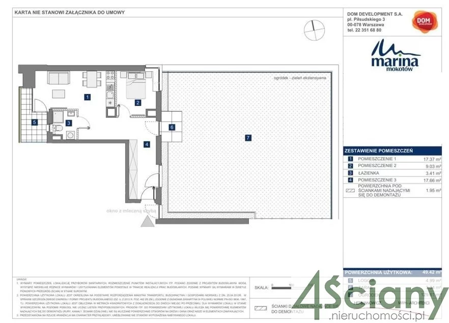 Mieszkanie na sprzedaż, 49,00 m², 2 pokoje, 1 piętro, oferta nr 64971/3098/OMS