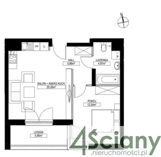 2 pokoje, mieszkanie 44,33 m², piętro 5, oferta nr , 65587/3098/OMS, Warszawa, Bielany, Bielany, Stefana Żeromskiego