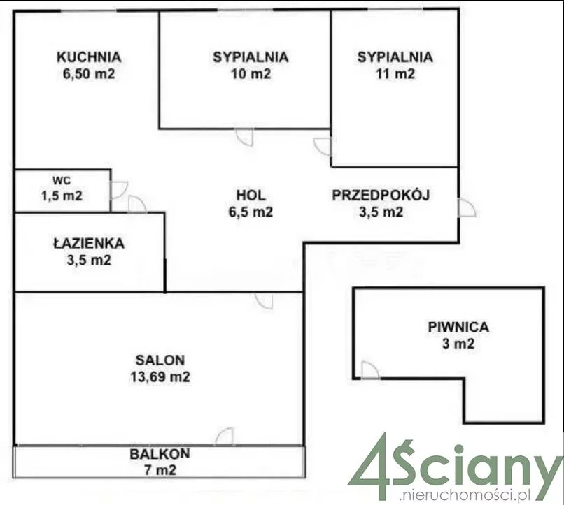 Apartament na sprzedaż, 56,00 m², 3 pokoje, piętro 3, oferta nr 63305/3098/OMS