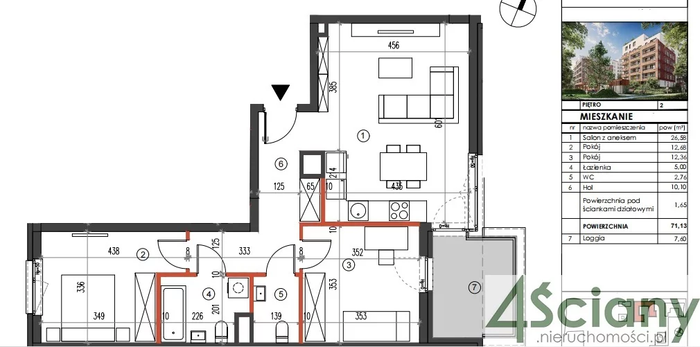 3 pokoje, mieszkanie 71,00 m², piętro 2, oferta nr , 7320/3098/OMW, Warszawa, Praga Południe, Praga Południe, Żupnicza