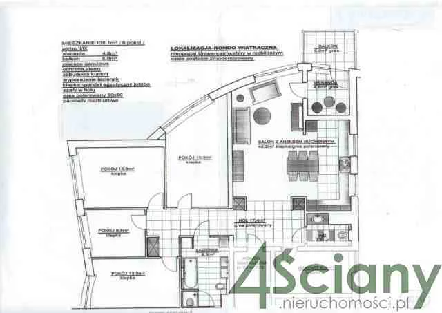 Mieszkanie sześciopokojowe 145,00 m², Warszawa, Praga Południe, al. Stanów Zjednoczonych, Sprzedaż