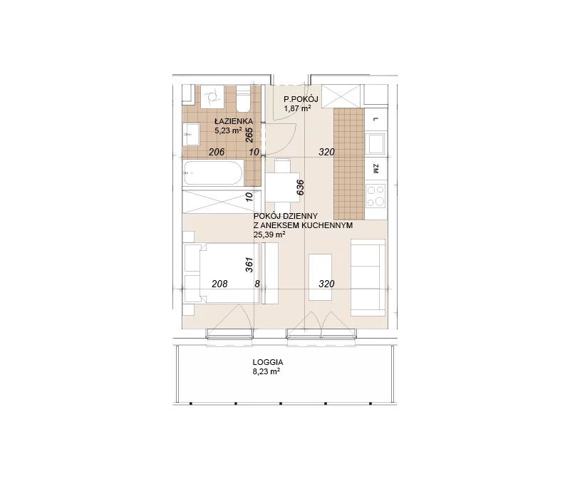 Mieszkanie 32,49 m², parter, oferta nr E1-0-10, Lokum Porto Etap VI, Wrocław, Szczepin, ul. Długa/Gnieźnieńska