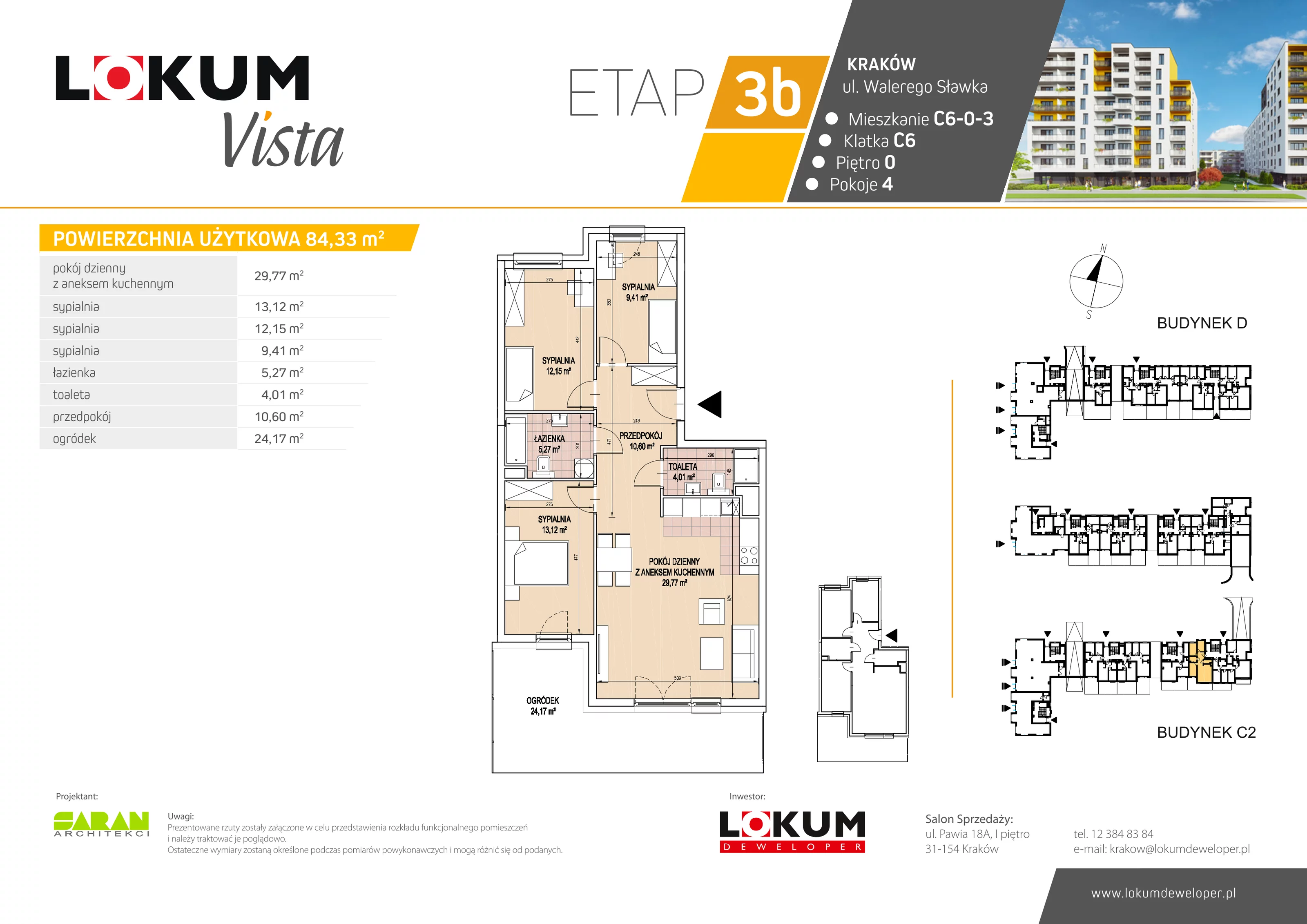 Mieszkanie 84,59 m², parter, oferta nr C6-0-3, Lokum Vista, Kraków, Podgórze Duchackie, Wola Duchacka, ul. Walerego Sławka