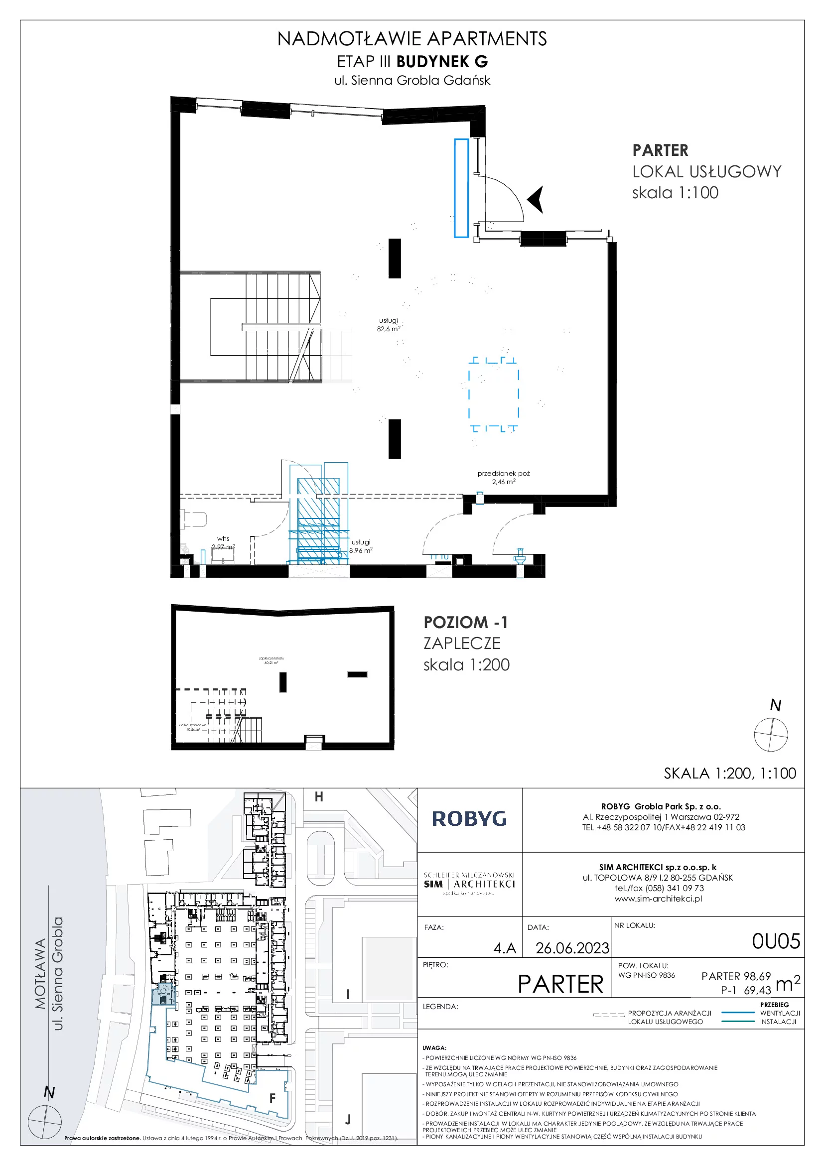 Lokal użytkowy 168,12 m², oferta nr G'.0U05, Nadmotławie Apartments - lokale użytkowe, Gdańsk, Śródmieście, ul. Sienna Grobla