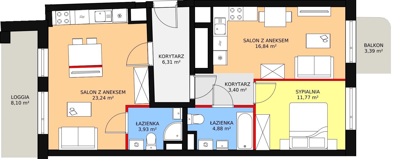 3 pokoje, mieszkanie 68,87 m², piętro 2, oferta nr 3CM28, Stacja Jeżyce, Poznań, Jeżyce, Jeżyce, ul. Stanisława Barańczaka 3