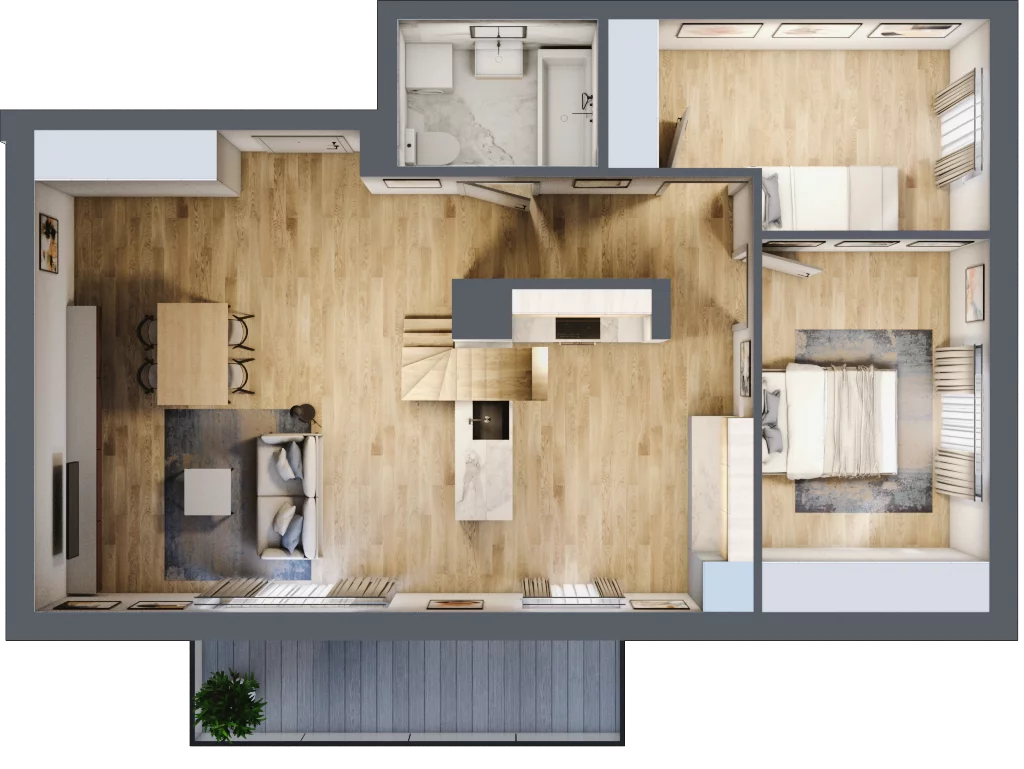 4 pokoje, mieszkanie 82,30 m², piętro 2, oferta nr A3.2M02, ROSA Residence, Gdańsk, Ujeścisko-Łostowice, Ujeścisko, ul. Śliwkowa