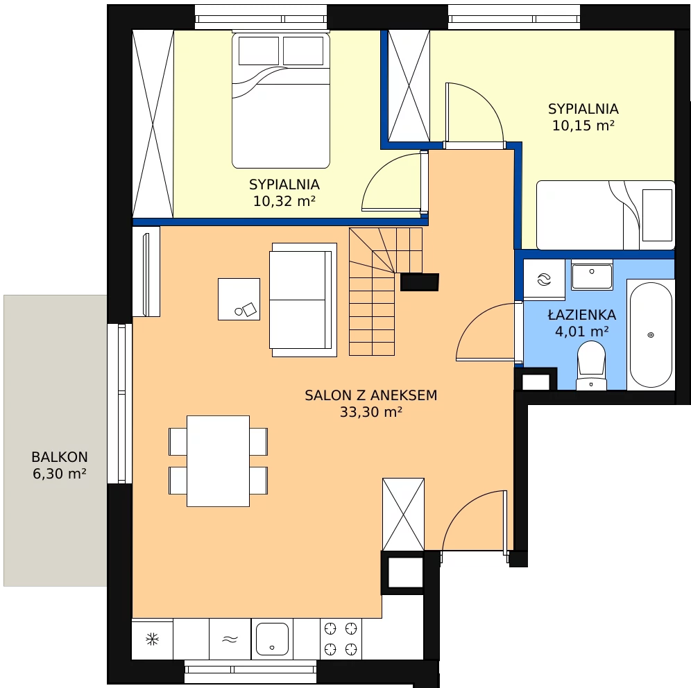 Zalety mieszkania 71.77 m², A4.2M01