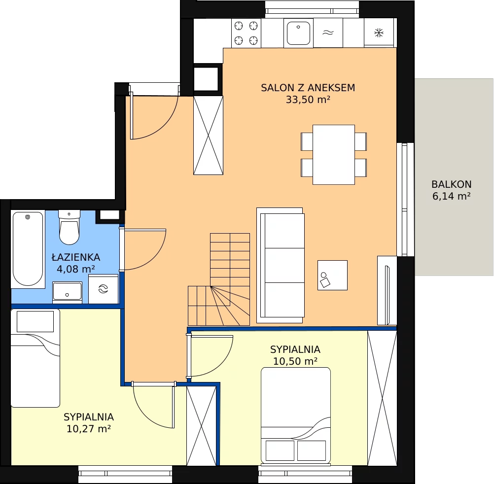 Zalety mieszkania 71.77 m², C4.2M01