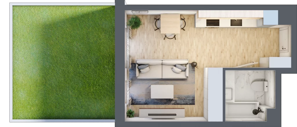 1 pokój, mieszkanie 28,80 m², parter, oferta nr C.0M07, Początek Piątkowo Budynek C, Poznań, Piątkowo, ul. Wojciechowskiego