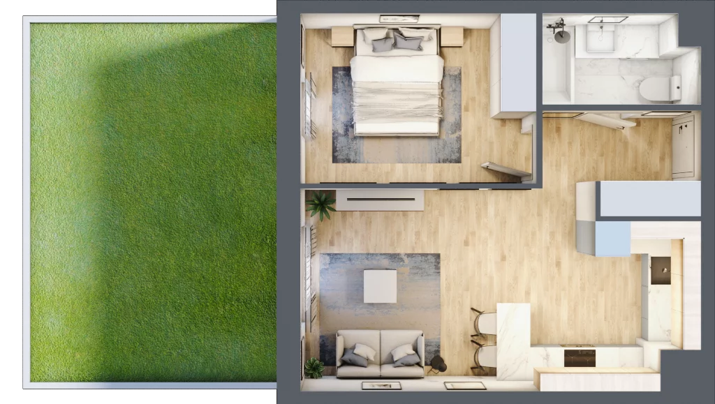 2 pokoje, mieszkanie 42,13 m², parter, oferta nr C.0M15, Początek Piątkowo Budynek C, Poznań, Piątkowo, ul. Wojciechowskiego