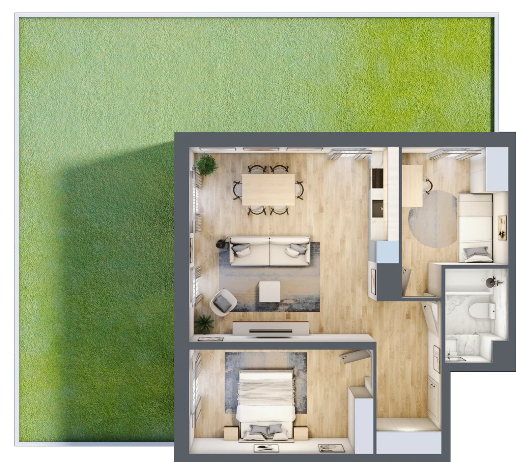 3 pokoje, mieszkanie 64,19 m², parter, oferta nr C.0M19, Początek Piątkowo Budynek C, Poznań, Piątkowo, ul. Wojciechowskiego