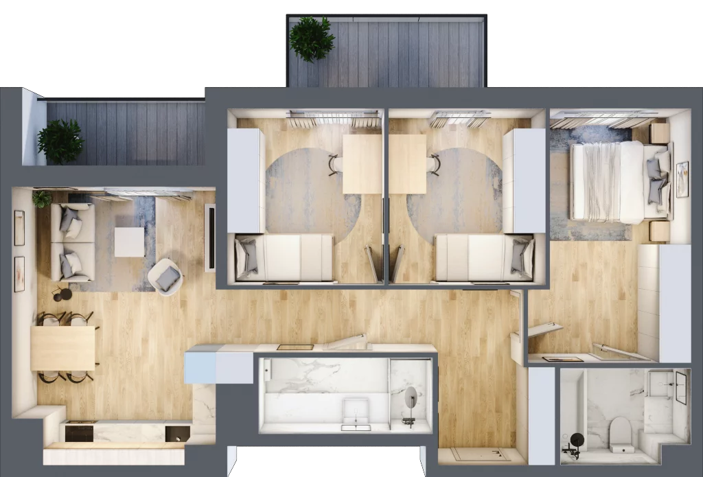 4 pokoje, mieszkanie 75,43 m², piętro 6, oferta nr C.6M05, Początek Piątkowo Budynek C, Poznań, Piątkowo, ul. Wojciechowskiego