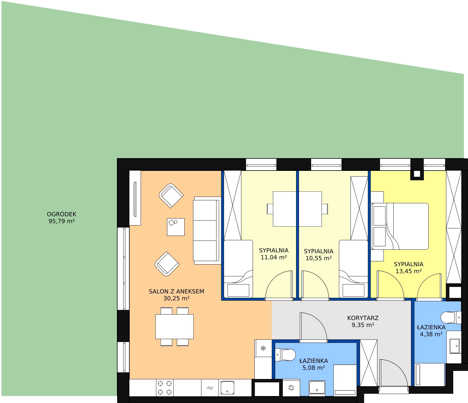 Zalety mieszkania 83.97 m², D.0M04