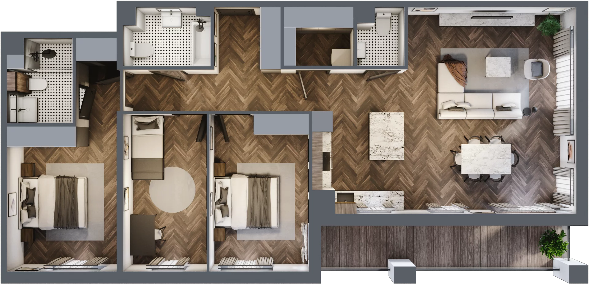 4 pokoje, mieszkanie 106,45 m², piętro 2, oferta nr E.2M01, Nowa Wałowa, Gdańsk, Śródmieście, ul. Stępkarska / Wiosna Ludów