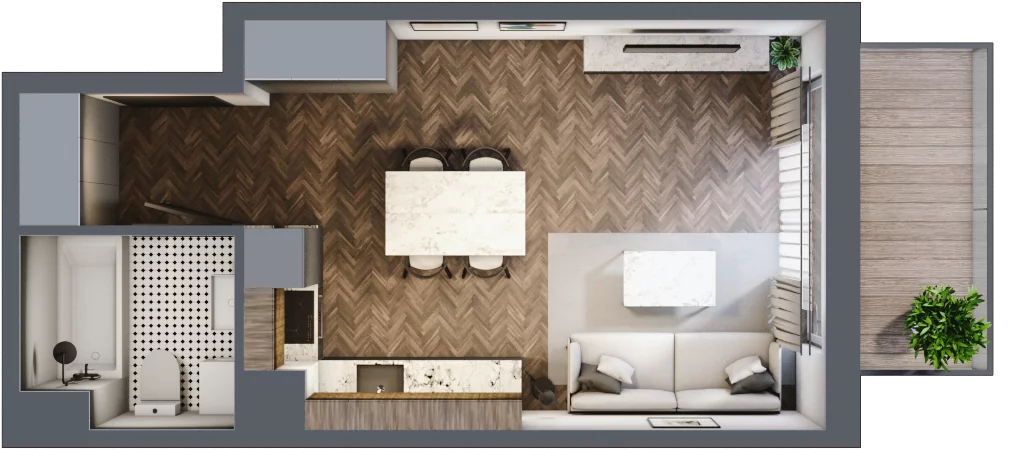 1 pokój, mieszkanie 30,20 m², piętro 2, oferta nr E.2M22, Nowa Wałowa, Gdańsk, Śródmieście, ul. Stępkarska / Wiosna Ludów