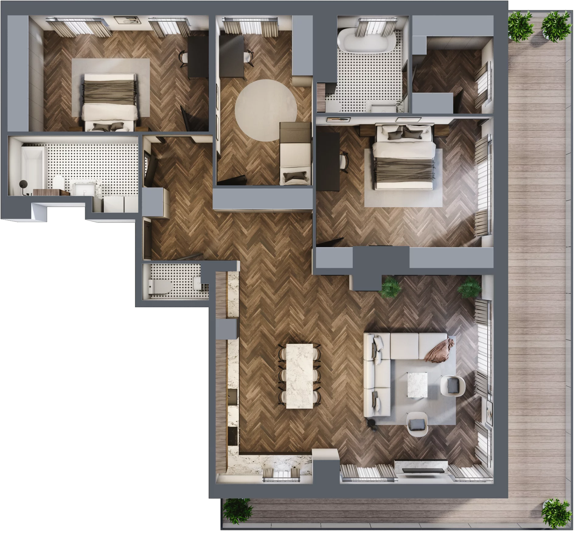 4 pokoje, mieszkanie 138,27 m², piętro 6, oferta nr E.6M01, Nowa Wałowa, Gdańsk, Śródmieście, ul. Stępkarska / Wiosna Ludów