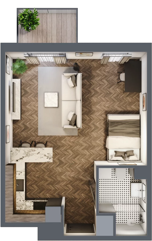 1 pokój, mieszkanie 36,01 m², piętro 3, oferta nr E.3M13, Nowa Wałowa, Gdańsk, Śródmieście, ul. Stępkarska / Wiosna Ludów