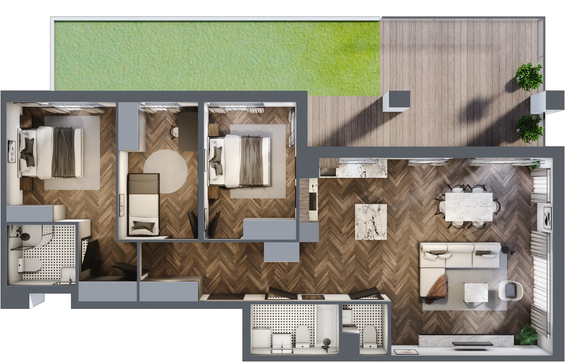 4 pokoje, mieszkanie 97,40 m², piętro 1, oferta nr E.1M26, Nowa Wałowa, Gdańsk, Śródmieście, ul. Stępkarska / Wiosna Ludów