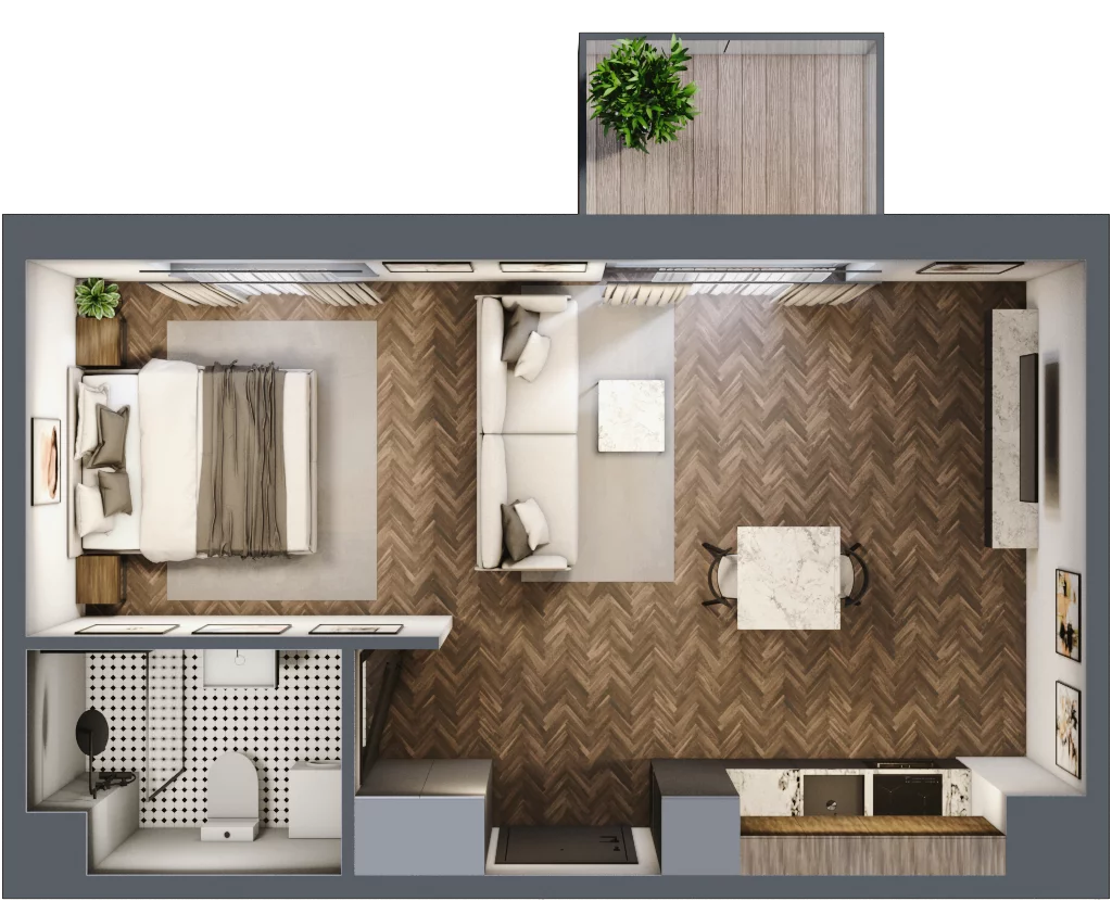 1 pokój, mieszkanie 36,43 m², piętro 5, oferta nr E.5M24, Nowa Wałowa, Gdańsk, Śródmieście, ul. Stępkarska / Wiosna Ludów