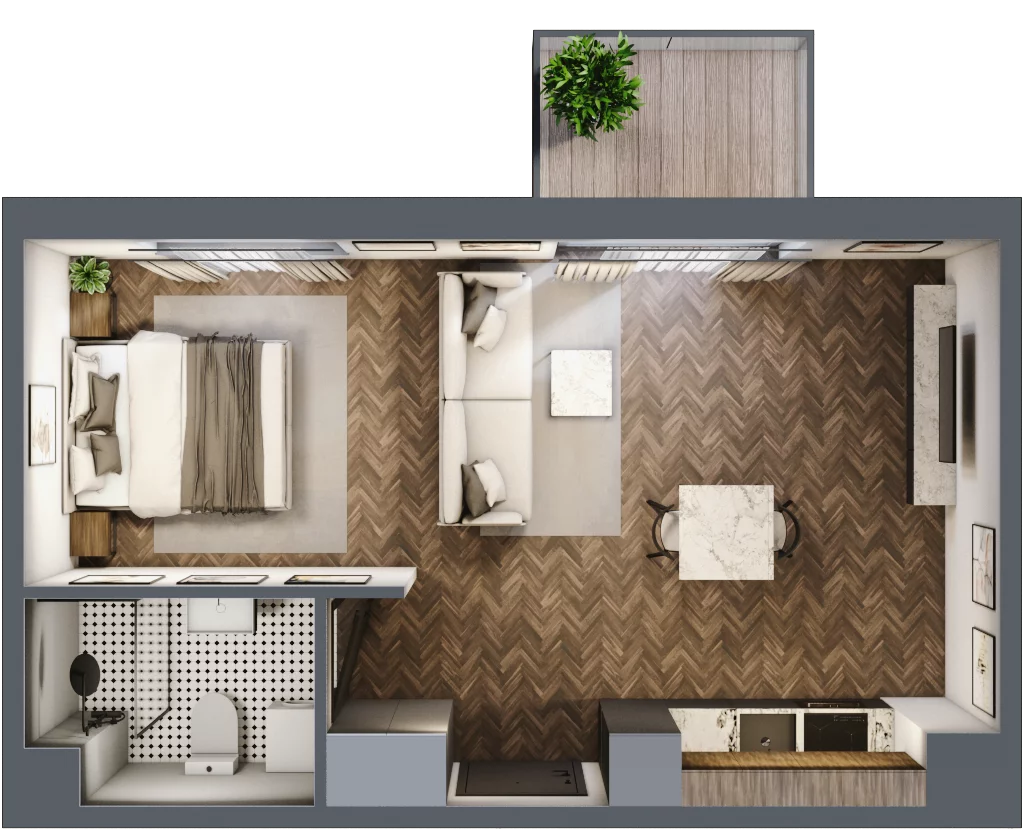 1 pokój, mieszkanie 36,43 m², piętro 4, oferta nr E.4M24, Nowa Wałowa, Gdańsk, Śródmieście, ul. Stępkarska / Wiosna Ludów