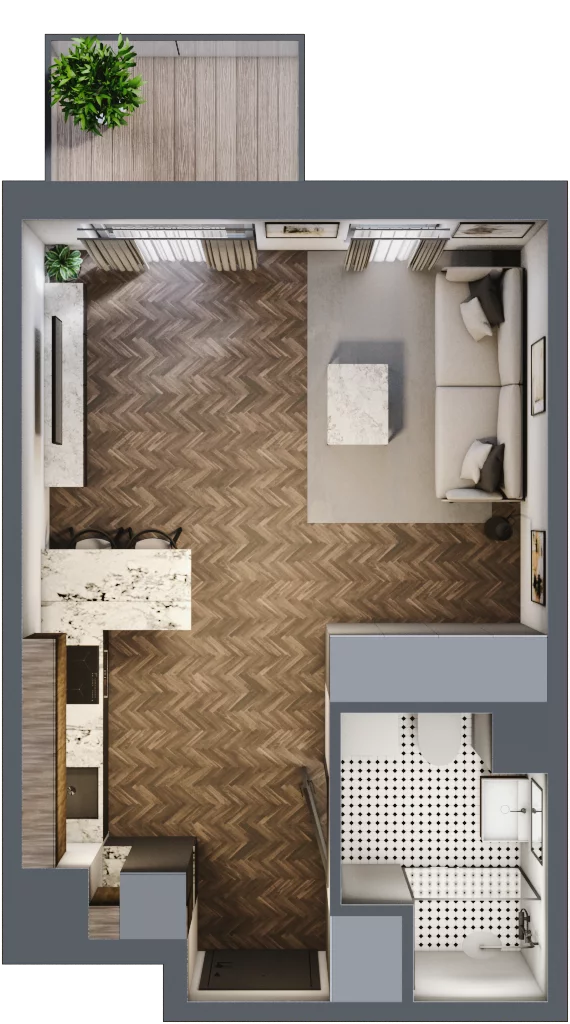 1 pokój, mieszkanie 31,25 m², piętro 6, oferta nr E.6M15, Nowa Wałowa, Gdańsk, Śródmieście, ul. Stępkarska / Wiosna Ludów