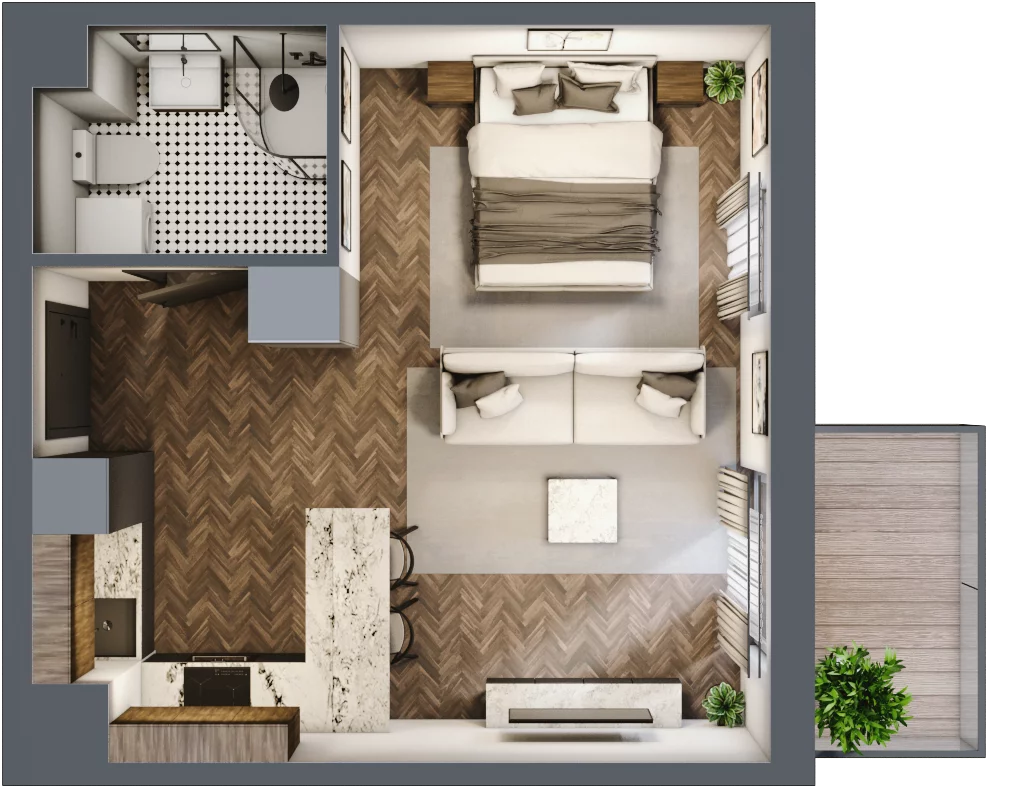 1 pokój, mieszkanie 32,54 m², piętro 5, oferta nr E.5M21, Nowa Wałowa, Gdańsk, Śródmieście, ul. Stępkarska / Wiosna Ludów